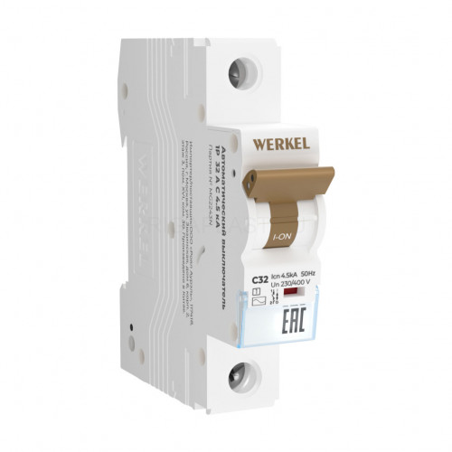 Автоматический выключатель Werkel 1P 32 A C 4,5 кА W901P324