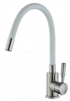 Смеситель для кухни ViEiR V15031-F, с гибким изливом, из нержавеющей стали, белый
