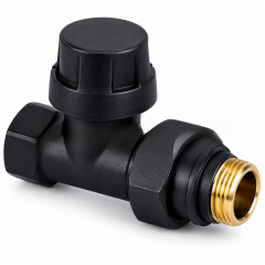 Клапан радиаторный термостатический прямой Zeissler 1/2", ZSv.216.02B, черный