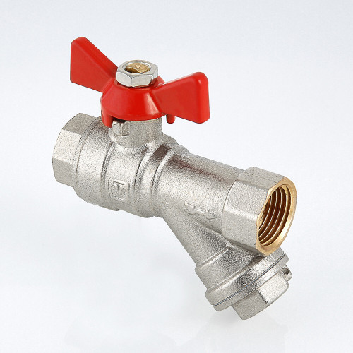 Кран шаровой VALTEC COMBI 1/2" ВР/ВР, с фильтром, бабочка (VT.293.N.04)