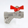 Кран шаровой VALTEC COMBI 1/2" ВР/ВР, с фильтром, бабочка (VT.293.N.04)