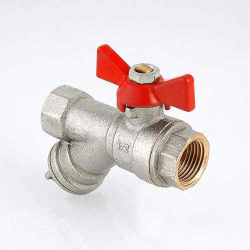 Кран шаровой VALTEC COMBI 1/2" ВР/ВР, с фильтром, бабочка (VT.293.N.04)