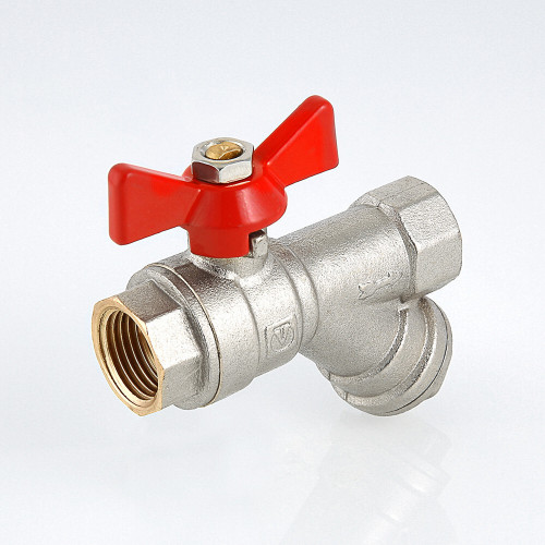 Кран шаровой VALTEC COMBI 1/2" ВР/ВР, с фильтром, бабочка (VT.293.N.04)