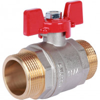 Кран шаровой НР/НР 1 1/4", ручка бабочка ROMMER
