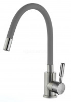 Смеситель для кухни ViEiR V15031-H, с гибким изливом, из нержавеющей стали, сатин