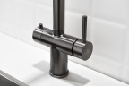 Смеситель для кухни GANZER GZ16036-Q, с подключением к фильтру, с выдвижным изливом, графит