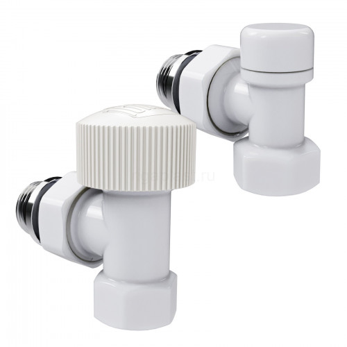Набор термостатический угловой Royal Thermo Design 1/2" М30х1,5 (Белый)