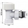 Набор термостатический угловой Royal Thermo Design 1/2" М30х1,5 (Белый)