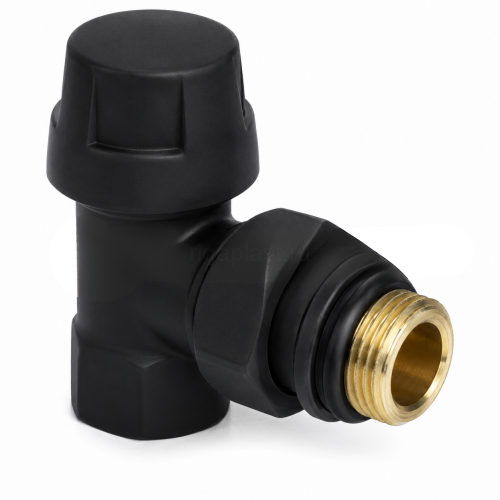 Клапан радиаторный термостатический угловой Zeissler 1/2", ZSv.215.02B, черный 