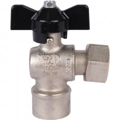 Кран шаровой STOUT с накидной гайкой, угловой, 1/2"×1/2", ВР, ручка «бабочка», SVB-1010-000015