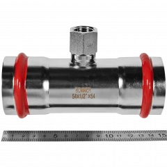 Тройник-переходник ROMMER ВР 54 мм x 1/2" из нержавеющей стали, RSS-0015-005412