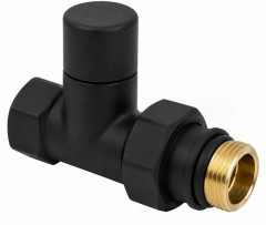 Клапан радиаторный запорный прямой Zeissler 1/2", ZSv.214.02B, черный
