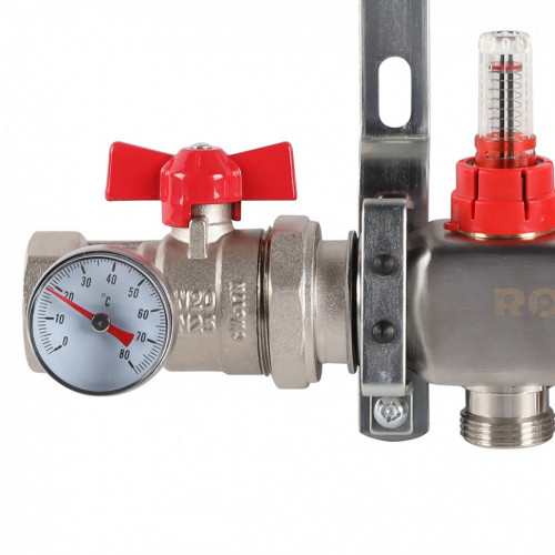 Коллектор из нержавеющей стали в сборе с расходомерами 2 выхода ROMMER