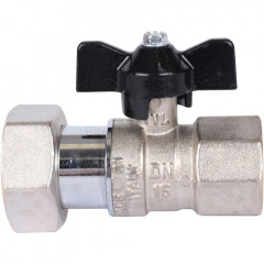 Кран шаровой STOUT с накидной гайкой, 3/4"×1", ВР, ручка «бабочка», SVB-0009-002025