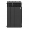 Радиатор биметаллический Royal Thermo BiLiner Noir Sable 500 4 секции, боковое подключение