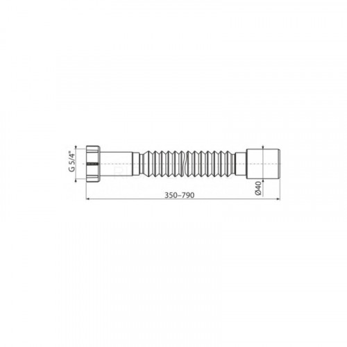Труба гофрированная 350-790 х 40 мм, вход 1 1/4", выход 40 мм Alcaplast