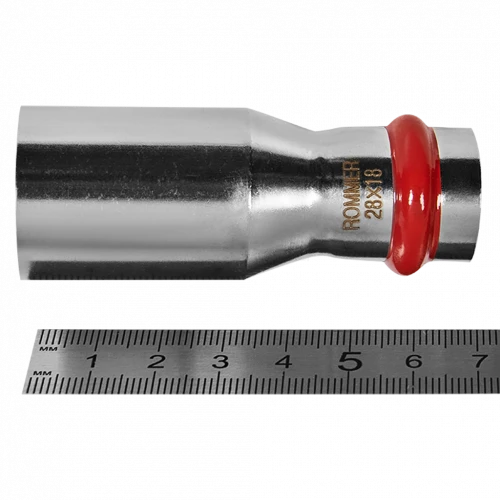 Муфта переходная ROMMER НПр 28 x 18 мм из нержавеющей стали, RSS-0020-002818