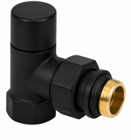 Клапан радиаторный запорный угловой Zeissler 1/2", ZSv.213.02B, черный