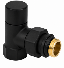 Клапан радиаторный запорный угловой Zeissler 1/2", ZSv.213.02B, черный