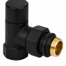 Клапан радиаторный запорный угловой Zeissler 1/2", ZSv.213.02B, черный