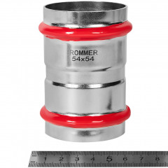 Муфта равнопроходная ROMMER ВПр 54 мм из нержавеющей стали, RSS-1017-000054