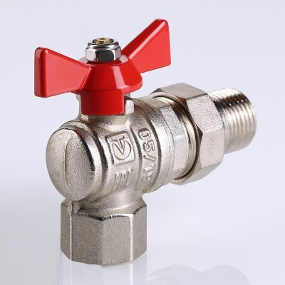 Кран шаровой VALTEC BASE угловой с полусгоном 1" VT.228.N.06