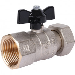 Кран шаровой STOUT с накидной гайкой, 1"×1", ВР, ручка «бабочка», SVB-0009-000025