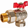 Кран шаровой угловой с американкой ВН/НР 3/4", бабочка ROMMER