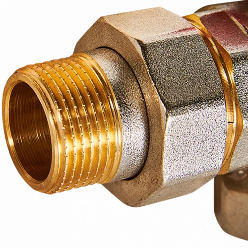 Кран шаровой угловой с американкой ВН/НР 3/4", бабочка ROMMER