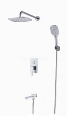 Душевая система GANZER GZ26065-F, скрытый монтаж, белый хром