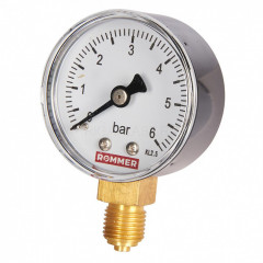 Манометр радиальный 50 мм, 6 бар, 1/4" ROMMER