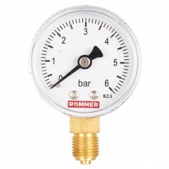 Манометр радиальный 50 мм, 6 бар, 1/4" ROMMER
