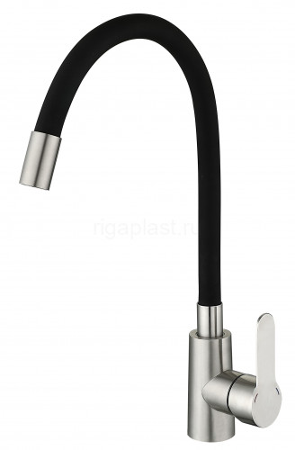 Смеситель для кухни ViEiR V15045-C, с гибким изливом, из нержавеющей стали, сатин