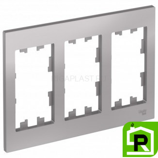 Рамка 3-ая (тройная), Алюминий, серия Atlas Design, Schneider Electric
