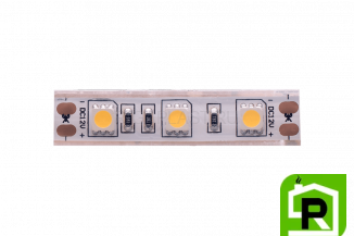 Лента со скотчем 3М светодиодная стандарт 5050, 60 LED/м, 14,4 Вт/м, 12В , IP68, Цвет: Теплый белый