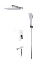 Душевая система GANZER GZ28065-F, скрытый монтаж, белый хром