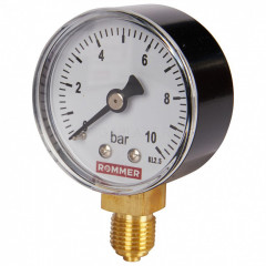 Манометр радиальный 50 мм, 10 бар, 1/4" ROMMER