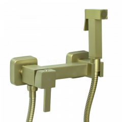 Смеситель с гигиеническим душем GANZER GZ12201-S Set, матовое золото