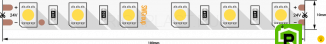 Лента со скотчем 3М светодиодная стандарт 5050, 60 LED/м, 14,4 Вт/м, 24В , IP20, Цвет: Нейтральный белый