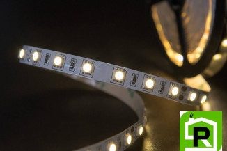 Лента со скотчем 3М светодиодная стандарт 5050, 60 LED/м, 14,4 Вт/м, 24В , IP20, Цвет: Нейтральный белый