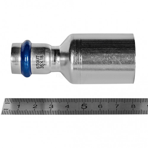 Муфта переходная STOUT НПр-ВПр, 35 x 18 мм, из нержавеющей стали, SSS-2020-003518