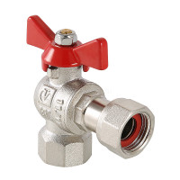Кран шаровой VALTEC угловой 3/4" × 3/4" ВР/ВР, с накидной гайкой (VT.266.N.0505)