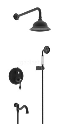 Душевая система GANZER GZ77065-C, скрытый монтаж, черный