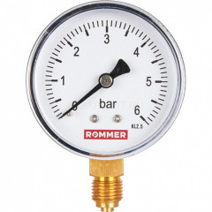 Манометр радиальный 63 мм, 6 бар, 1/4" ROMMER