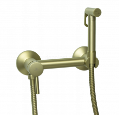Смеситель с гигиеническим душем GANZER GZ12202-S Set, матовое золото
