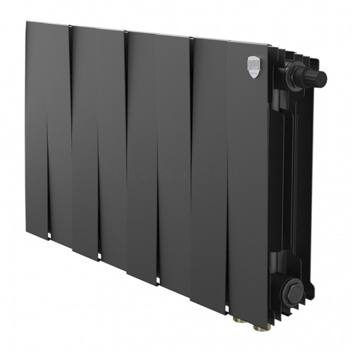 Радиатор биметаллический Royal Thermo PianoForte 300 Noir Sable 8 секций, нижнее подключение VDR80
