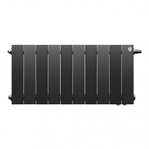 Радиатор биметаллический Royal Thermo PianoForte 300 Noir Sable 8 секций, нижнее подключение VDR80