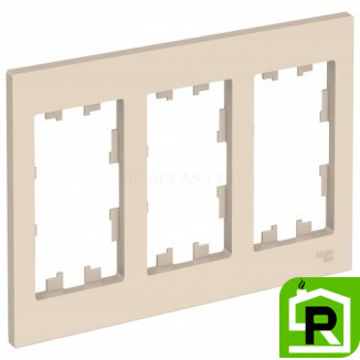 Рамка 3-ая (тройная), Бежевый, серия Atlas Design, Schneider Electric