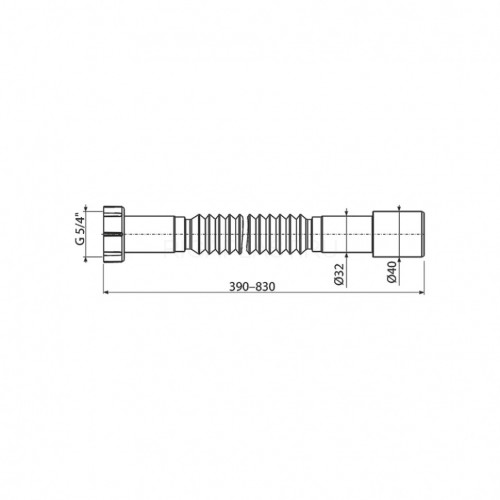 Труба гофрированная 390-830 мм, 1 1/4" х 32/40 мм Alcaplast