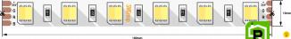 Лента со скотчем 3М светодиодная стандарт 5050, 60 LED/м, 14,4 Вт/м, 24В , IP20, Цвет: Теплый белый + холодный белый